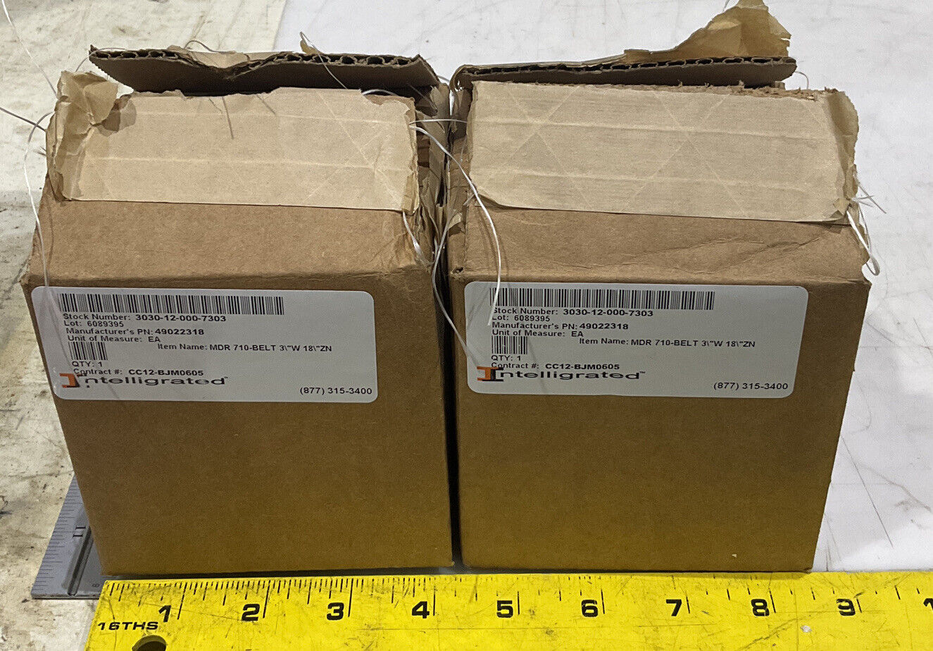 INTELLIGRATED 49022318 MDR 710-BELT 3” X 18” LOT OF 2 U3S