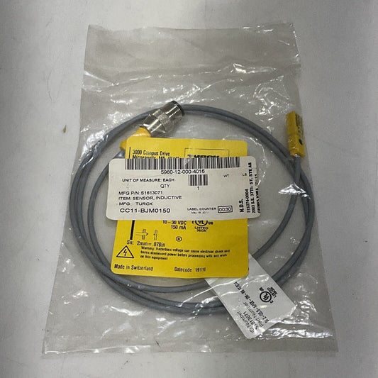 TURCK BI2-Q5,5-AP6X/S34 S1613071 INDUCTIVE SENSOR 10-30VDC U3S