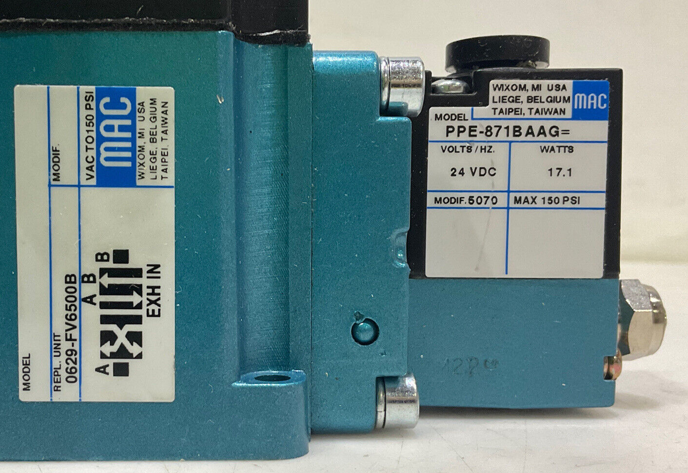 MAC 0629-FV6500B DOUBLE OPERATOR SOLENOID VALVE U3S