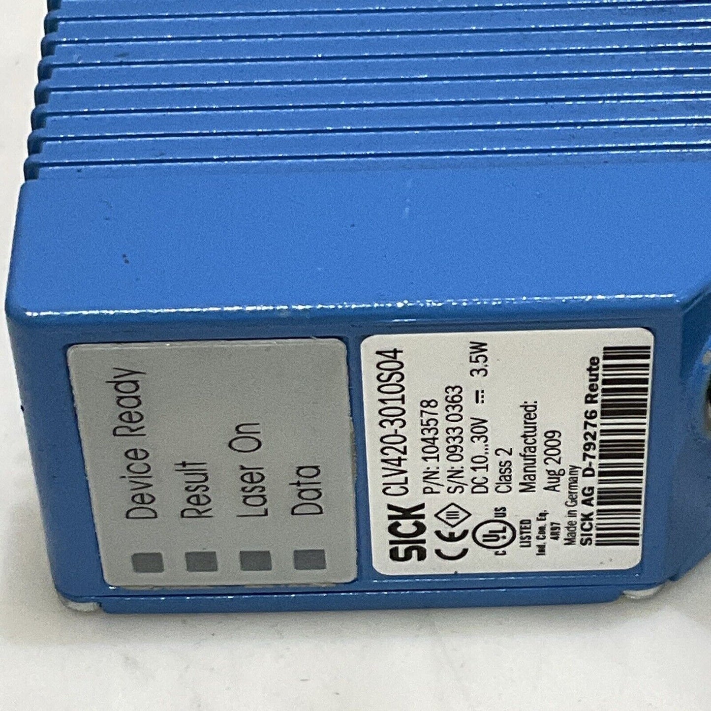 SICK 1043650 CLV420-3010S04 CODELESER FIXED MOUNT BARCODE SCANNER U3S