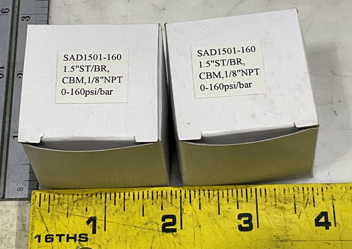 SAD150-160 1.5” ST/BR CBM 1/8” NPT 0-160PSI/BAR PRESSURE GUAGE LOT OF 2 U3S