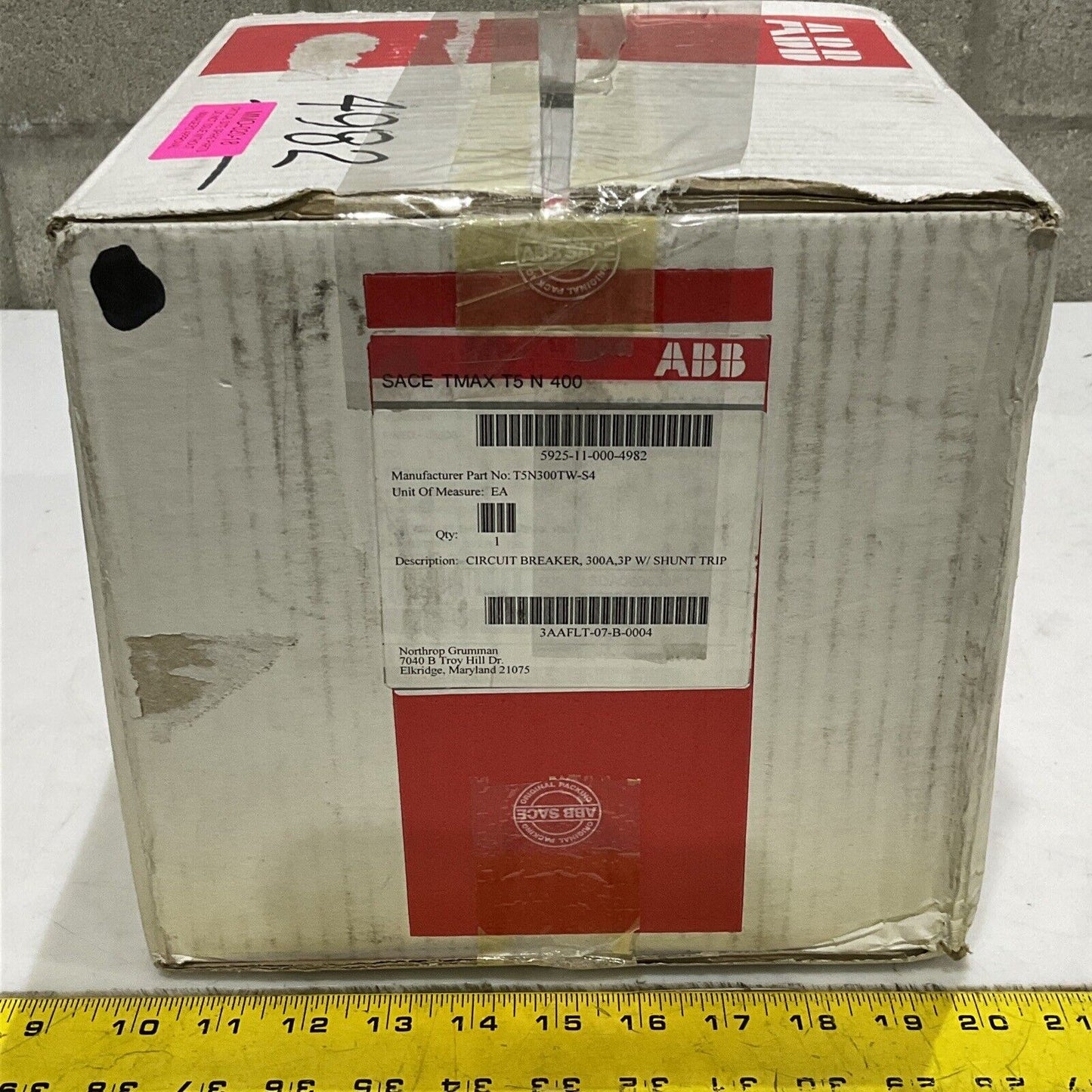 ABB TMAX T5N 300A 400 T5N300TWS4 SACE TMAX T5 N 400 CASE CIRCUIT BREAKER U3S