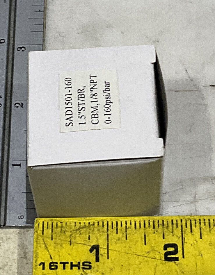 SAD150-160 1.5” ST/BR CBM 1/8” NPT 0-160PSI/BAR PRESSURE GUAGE LOT OF 2 U3S