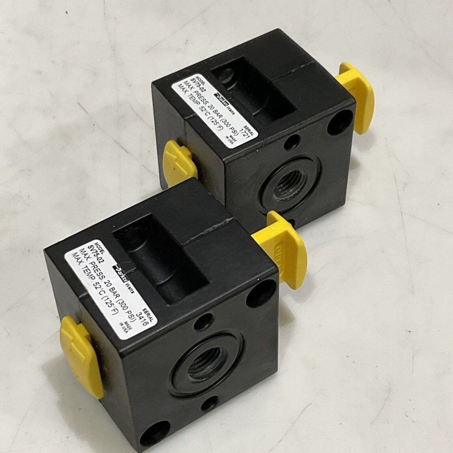 PARKER SV75-02 PNEUMATIC SHUT OFF VALVE 1/4” PORT  300 PSI 20 BAR LOT OF 2 U3S