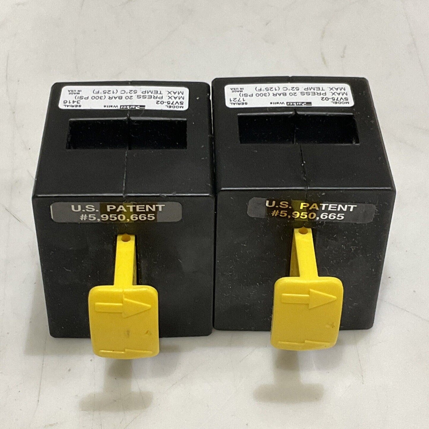PARKER SV75-02 PNEUMATIC SHUT OFF VALVE 1/4” PORT  300 PSI 20 BAR LOT OF 2 U3S