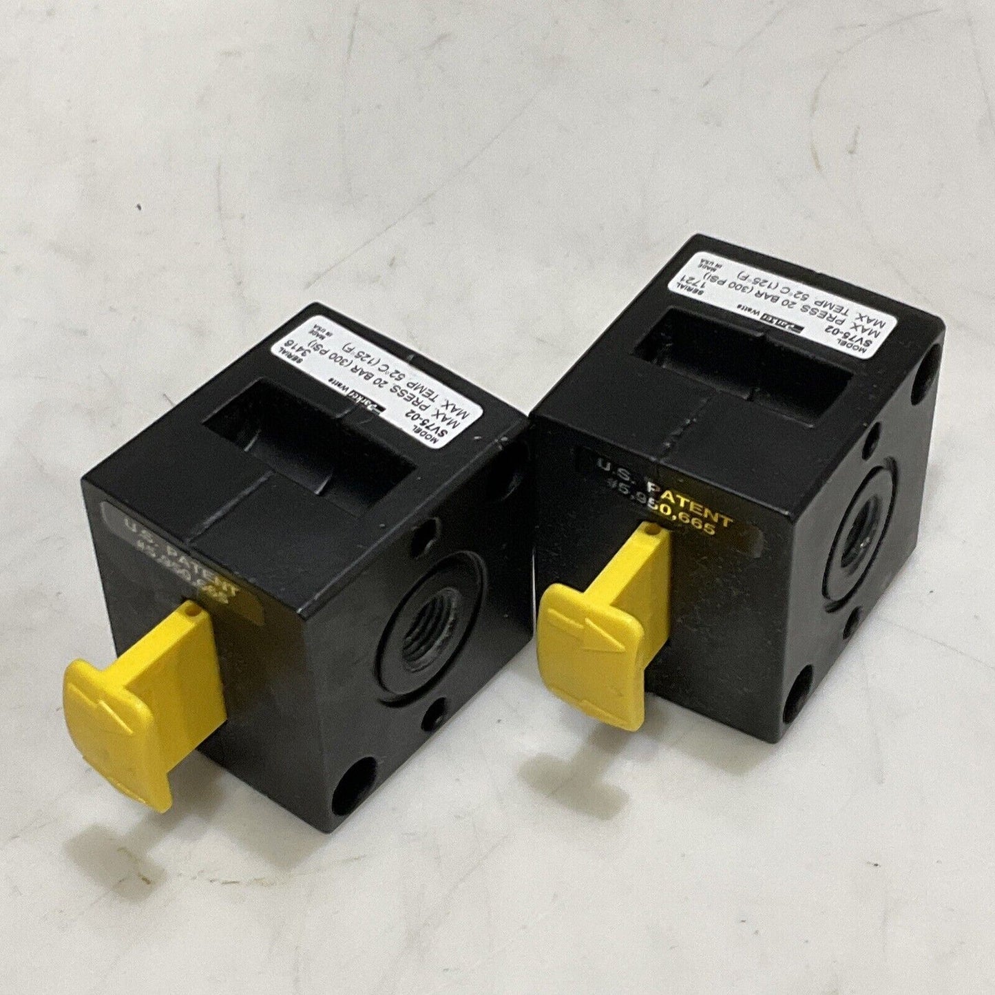 PARKER SV75-02 PNEUMATIC SHUT OFF VALVE 1/4” PORT  300 PSI 20 BAR LOT OF 2 U3S