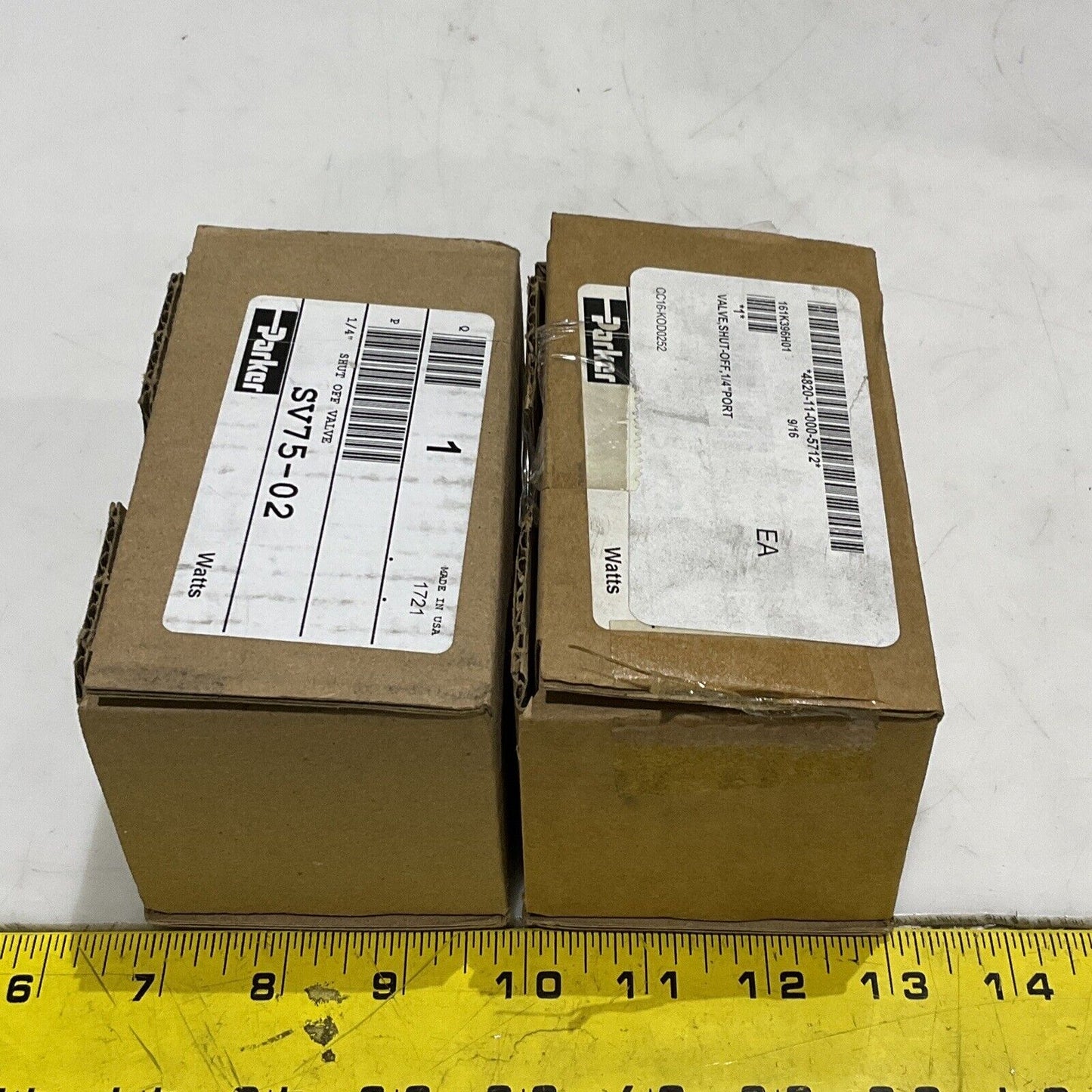 PARKER SV75-02 PNEUMATIC SHUT OFF VALVE 1/4” PORT  300 PSI 20 BAR LOT OF 2 U3S