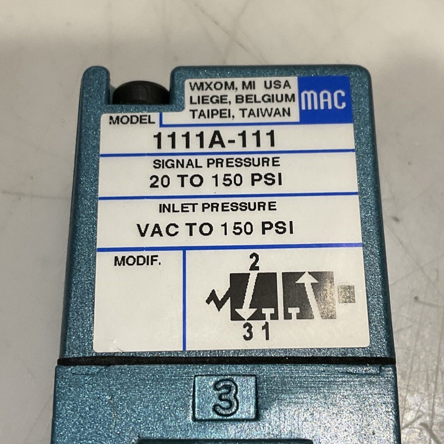 MAC 111A-111 PNEUMATIC SOLENOID VALVE U3S