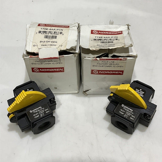 NORGREN T74E-4AA-P1N SHUT OFF VALVE 250 PSIG 17 BAR 150F 1/2” LOT OF 2 U3S