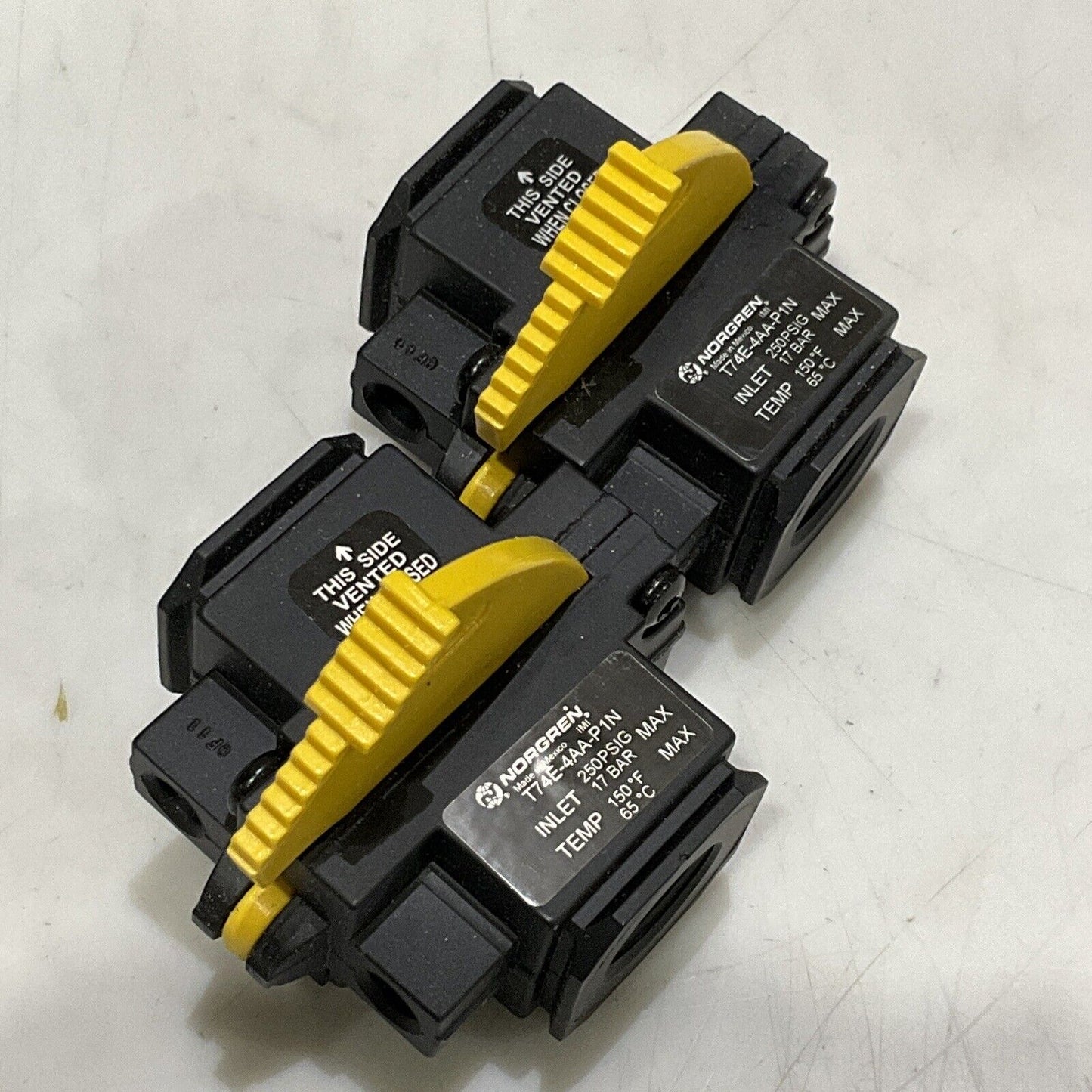 NORGREN T74E-4AA-P1N SHUT OFF VALVE 250 PSIG 17 BAR 150F 1/2” LOT OF 2 U3S