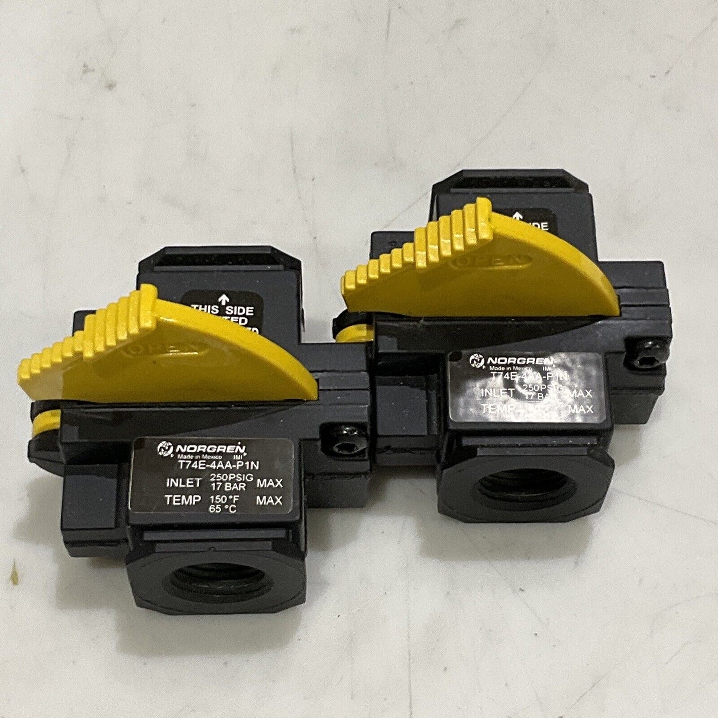 NORGREN T74E-4AA-P1N SHUT OFF VALVE 250 PSIG 17 BAR 150F 1/2” LOT OF 2 U3S
