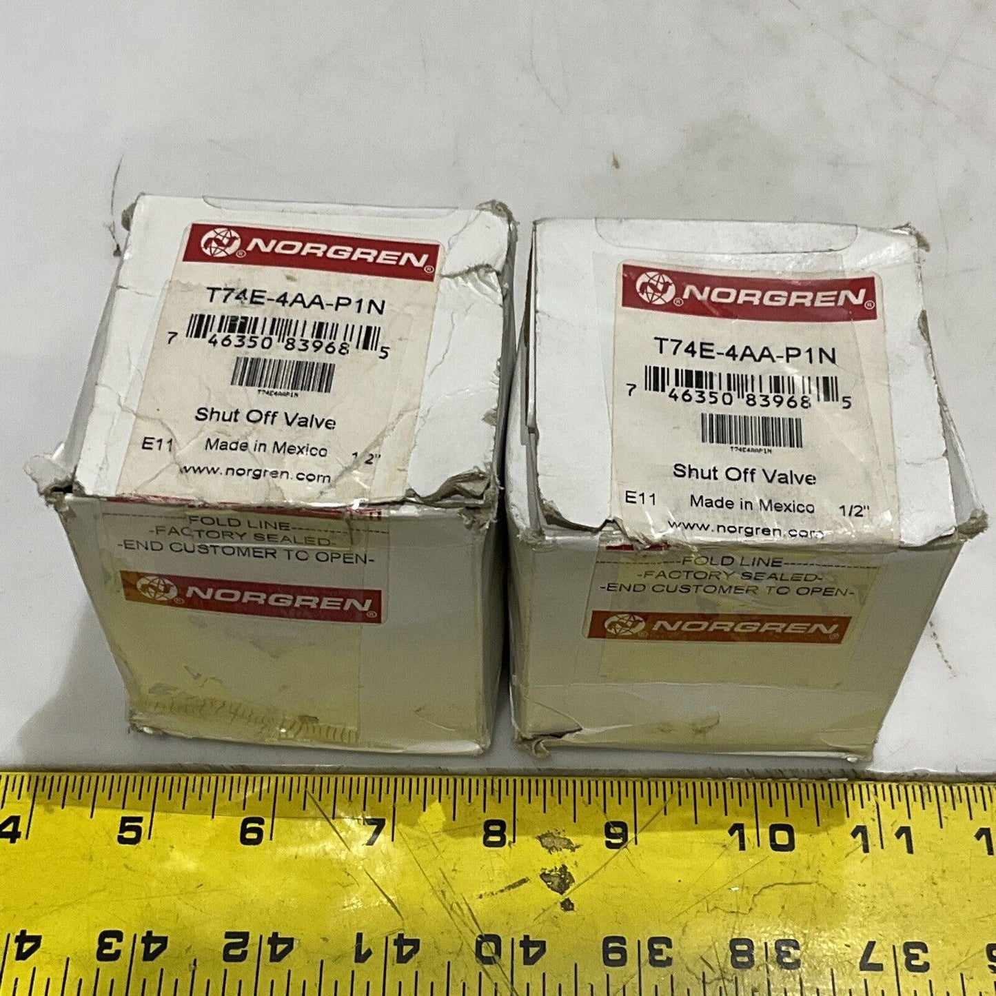 NORGREN T74E-4AA-P1N SHUT OFF VALVE 250 PSIG 17 BAR 150F 1/2” LOT OF 2 U3S