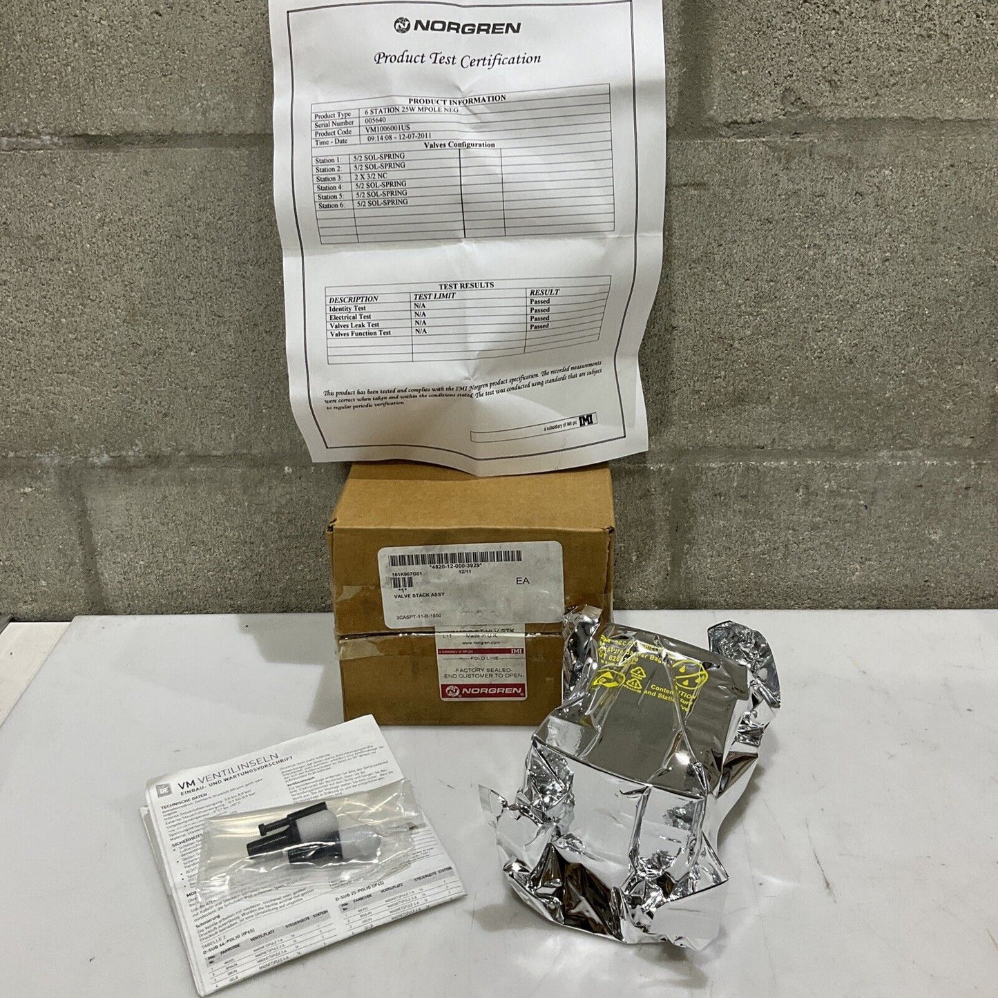 NORGREN VM1006001US VM10 6-ST VLC STK VALVE STACK ASSEMBLY U3S