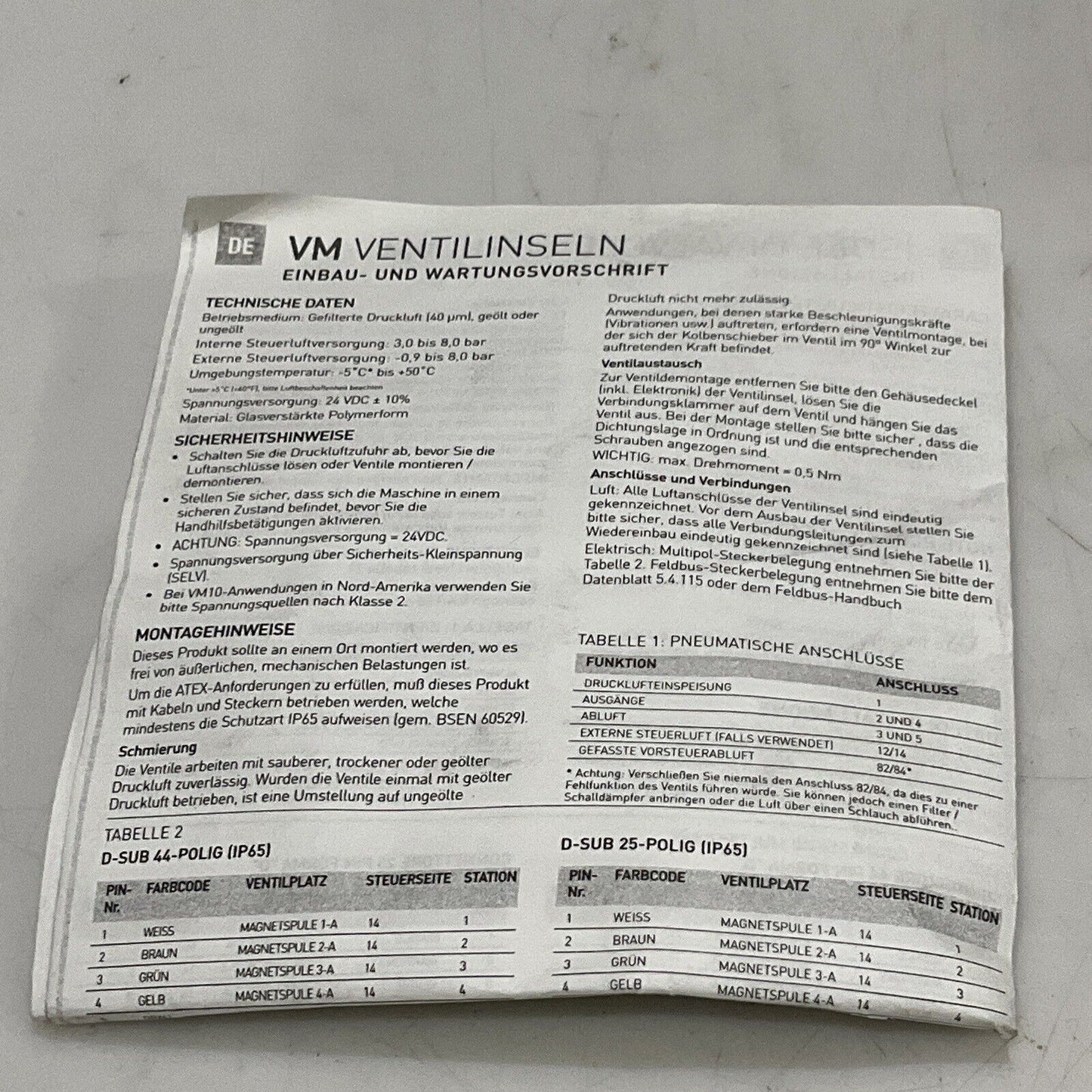 NORGREN VM1006001US VM10 6-ST VLC STK VALVE STACK ASSEMBLY U3S
