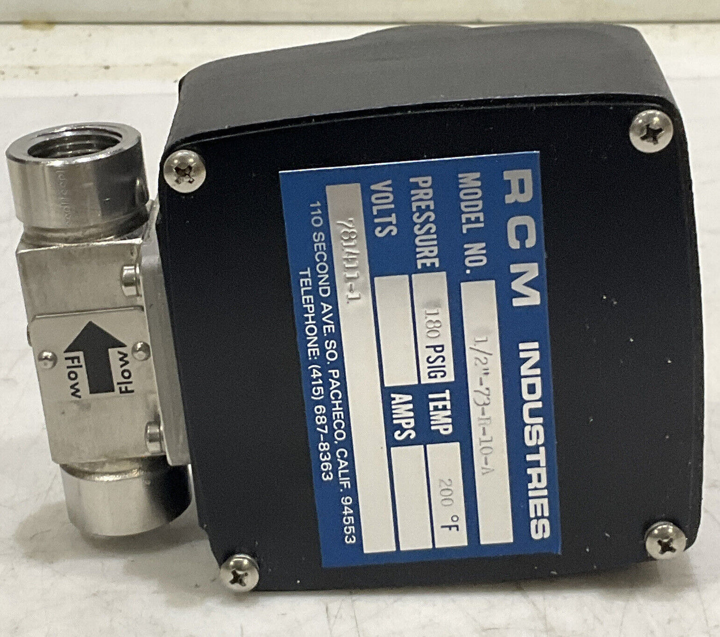 RCM INDUSTRIES 1/2”-73-R-10-A 781411-1 180PSIG 200F 1.5-10 FLOW METER 373