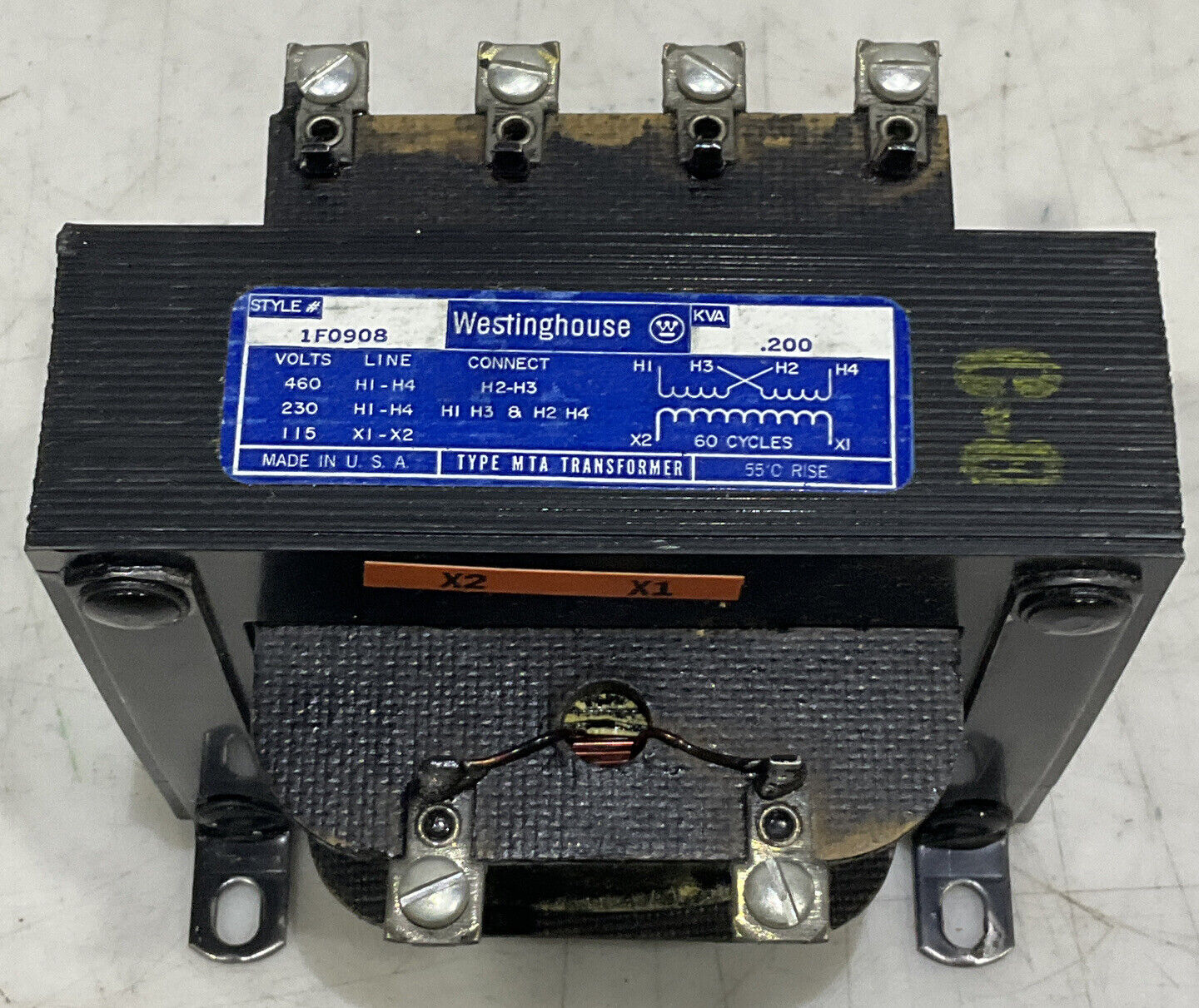 WESTINGHOUSE 1F0908 15-460V .200 VOLTAGE TRANSFORMER 373