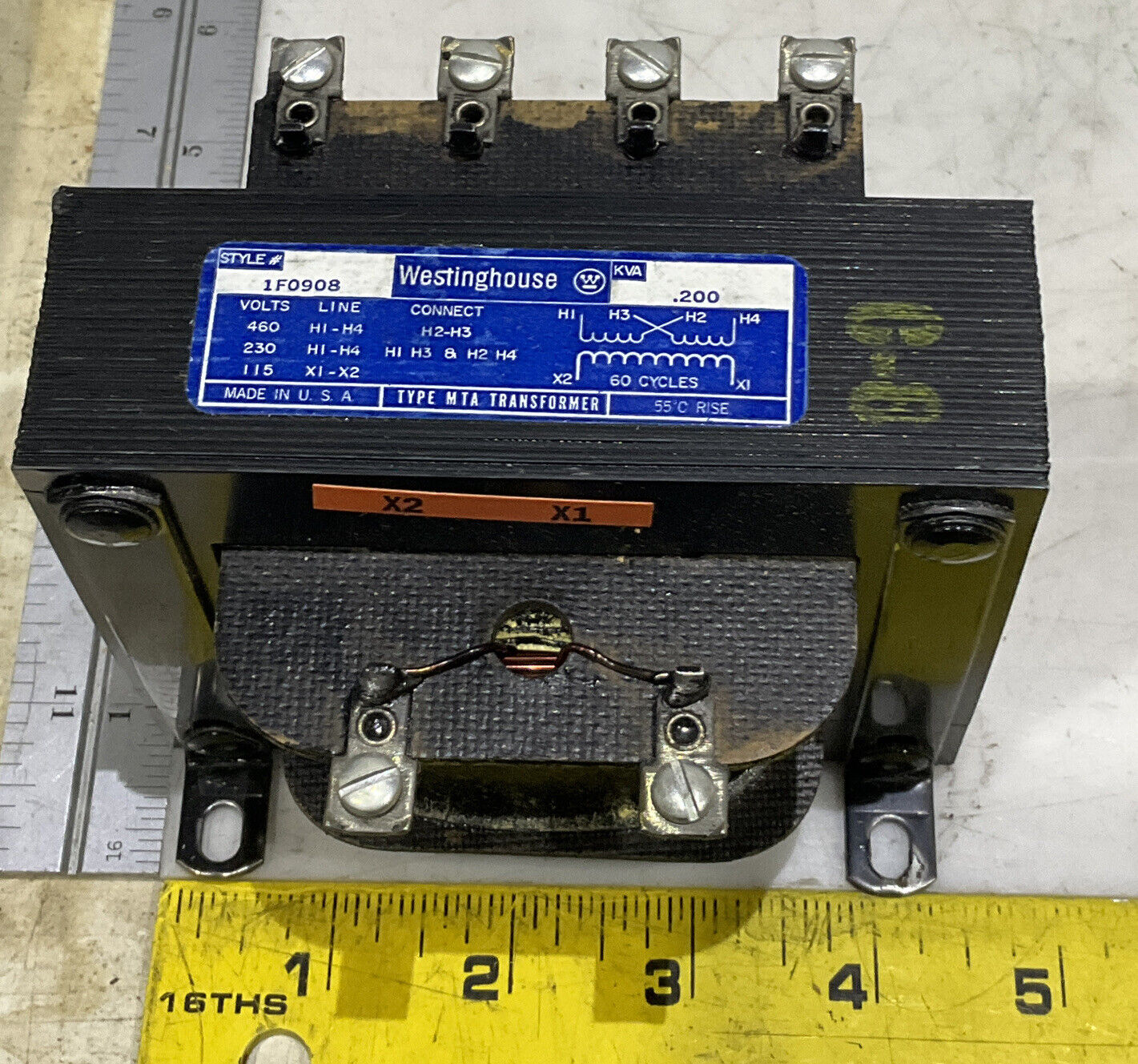 WESTINGHOUSE 1F0908 15-460V .200 VOLTAGE TRANSFORMER 373