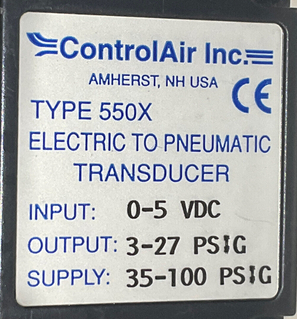 CONTROLAIR 550-CDA 0-5V 3-27PSI ELECTRONIC PRESSURE REGULATOR 373