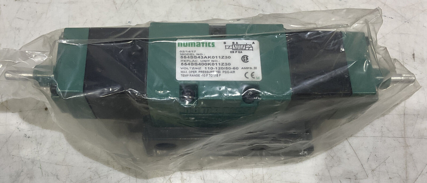 NUMATICS 554SS43AK011Z30 DUAL COIL SOLENIOD VALVE 373