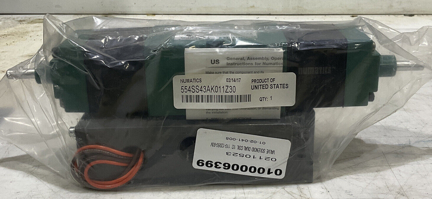 NUMATICS 554SS43AK011Z30 DUAL COIL SOLENIOD VALVE 373
