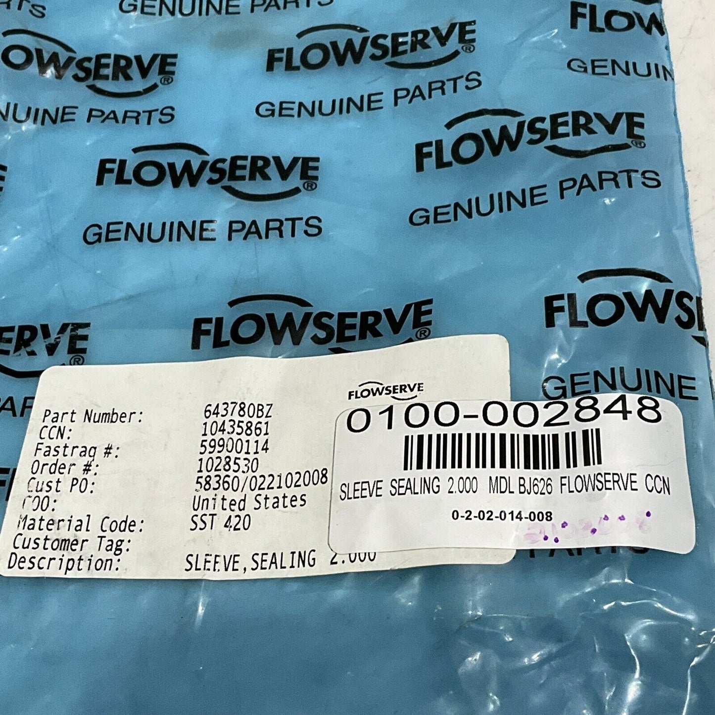 FLOWSERVE 643780BZ-420 SEAKING SLEEVE BJ626 2” 373