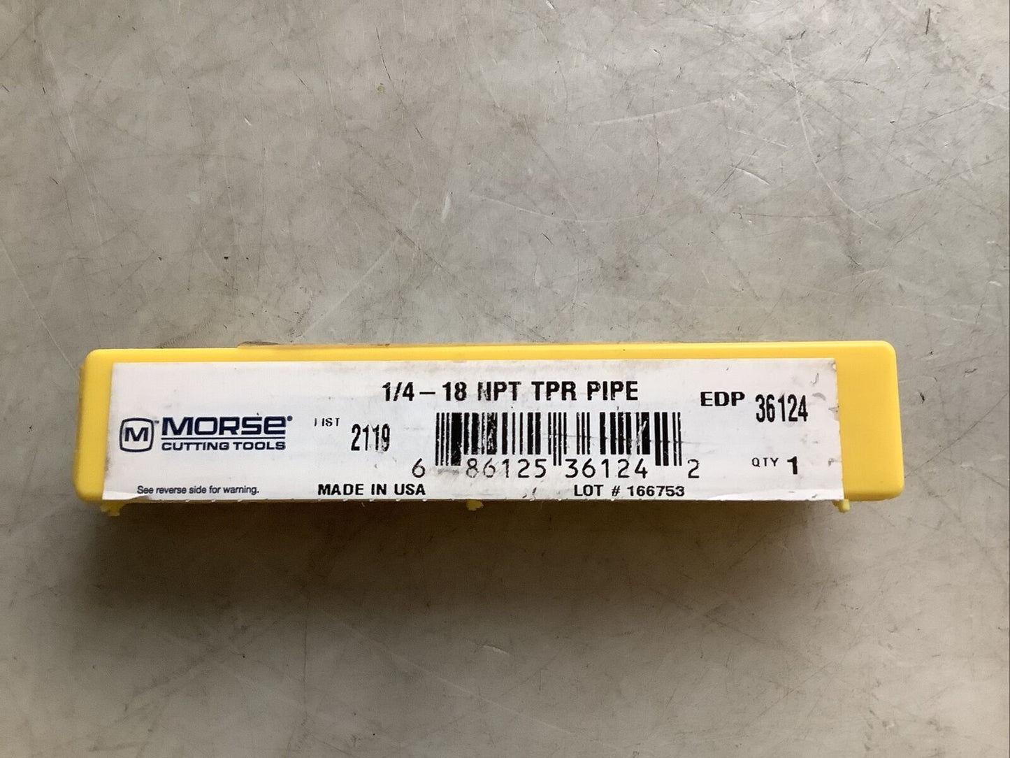 MORSE 36124 STRAIGHT FLUTE PIPE TAP 1/4-18 NPT 4FL 373