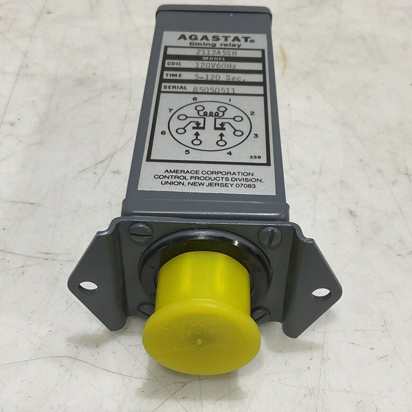 AGASTAT 2112A5SH TIMING RELAY 120V 60HZ 5-120SEC 373