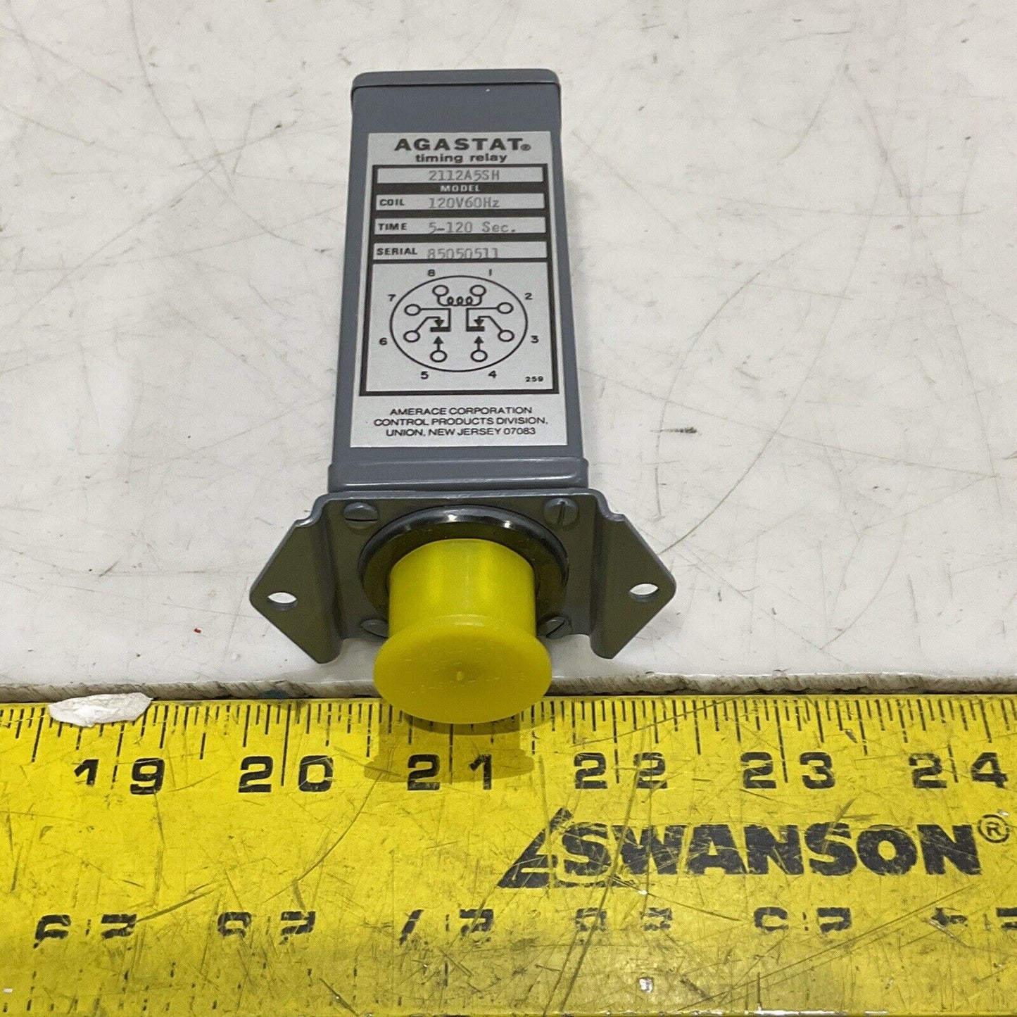 AGASTAT 2112A5SH TIMING RELAY 120V 60HZ 5-120SEC 373