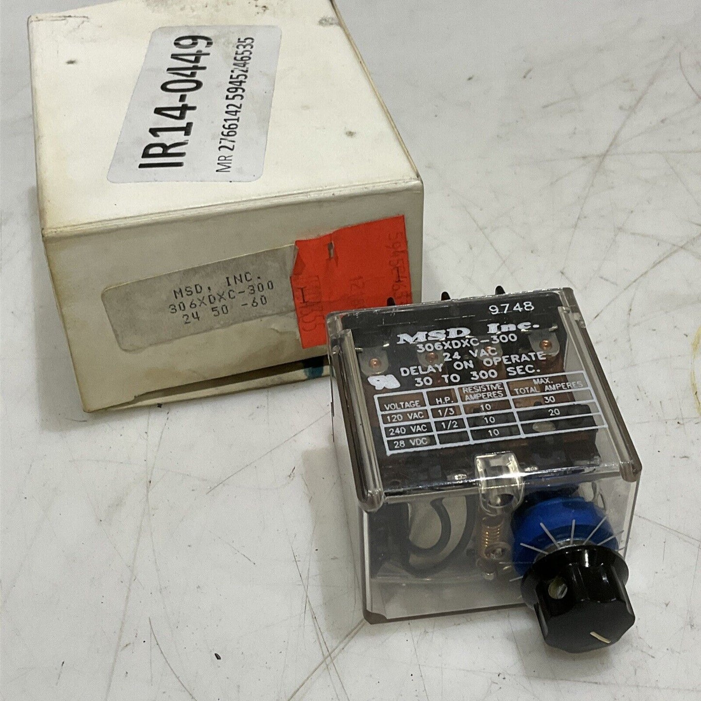 MSD INC 306XDXC-300 RELAY 24VAC 30-300 SEC 373