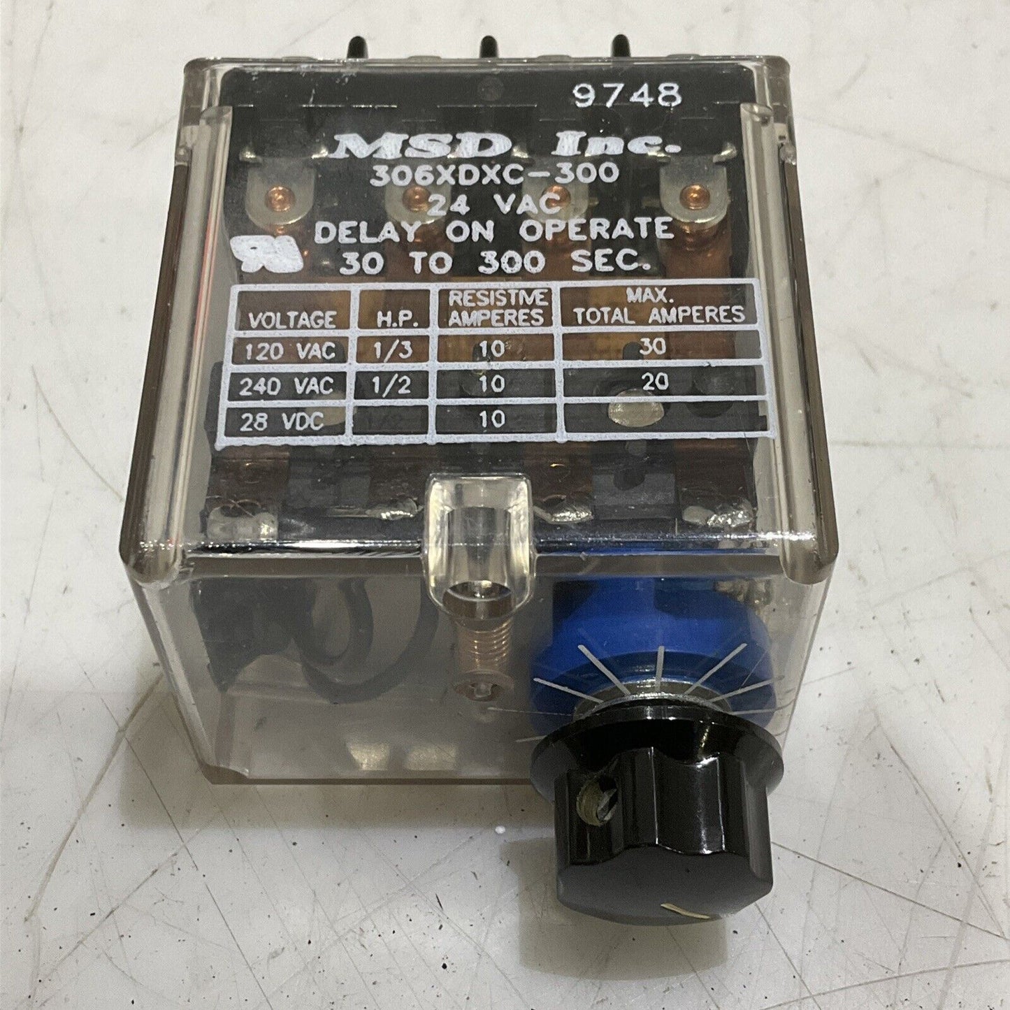MSD INC 306XDXC-300 RELAY 24VAC 30-300 SEC 373