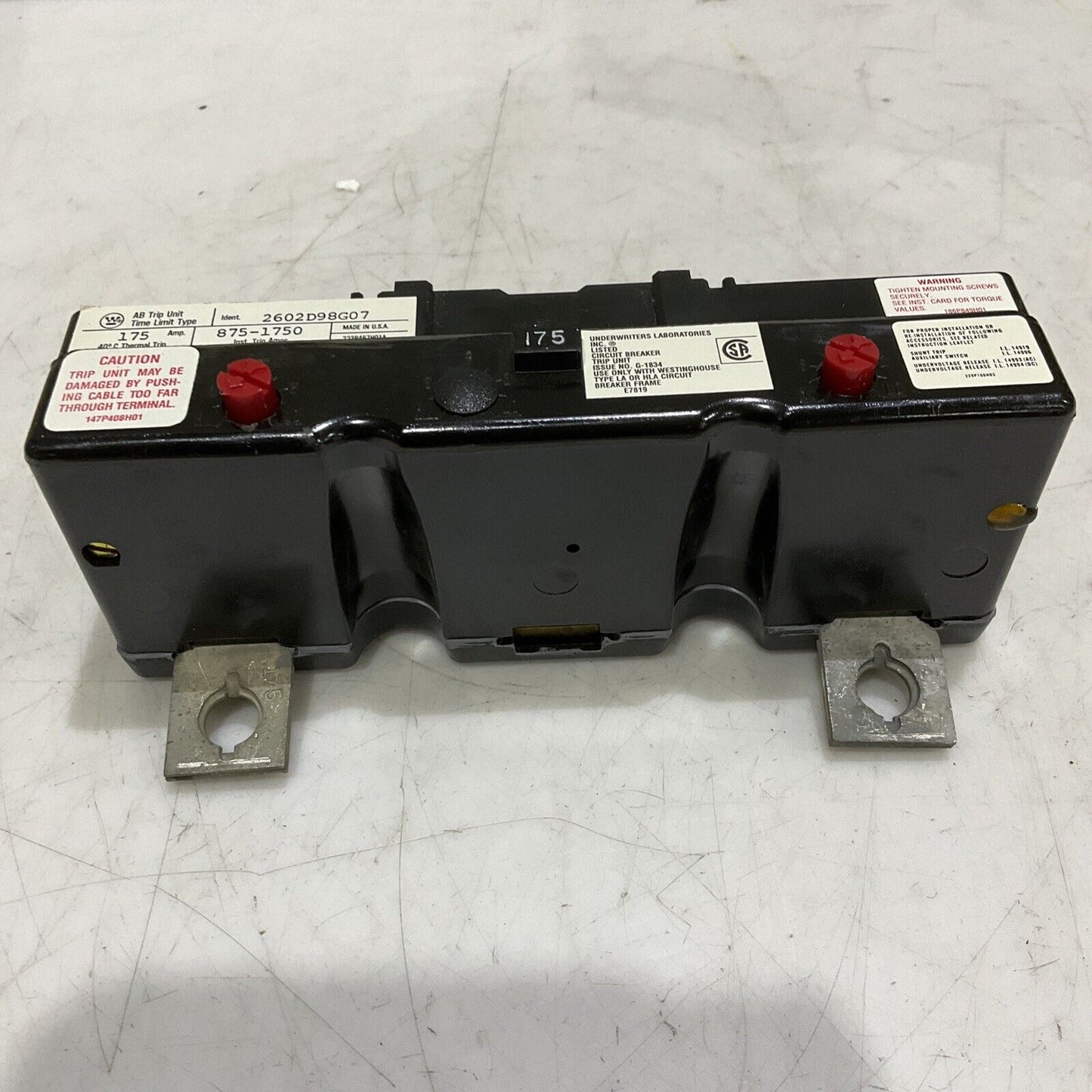 WESTINGHOUSE 875-1750 HLA2175T LA TRIP UNIT 2P 175A 40C 373