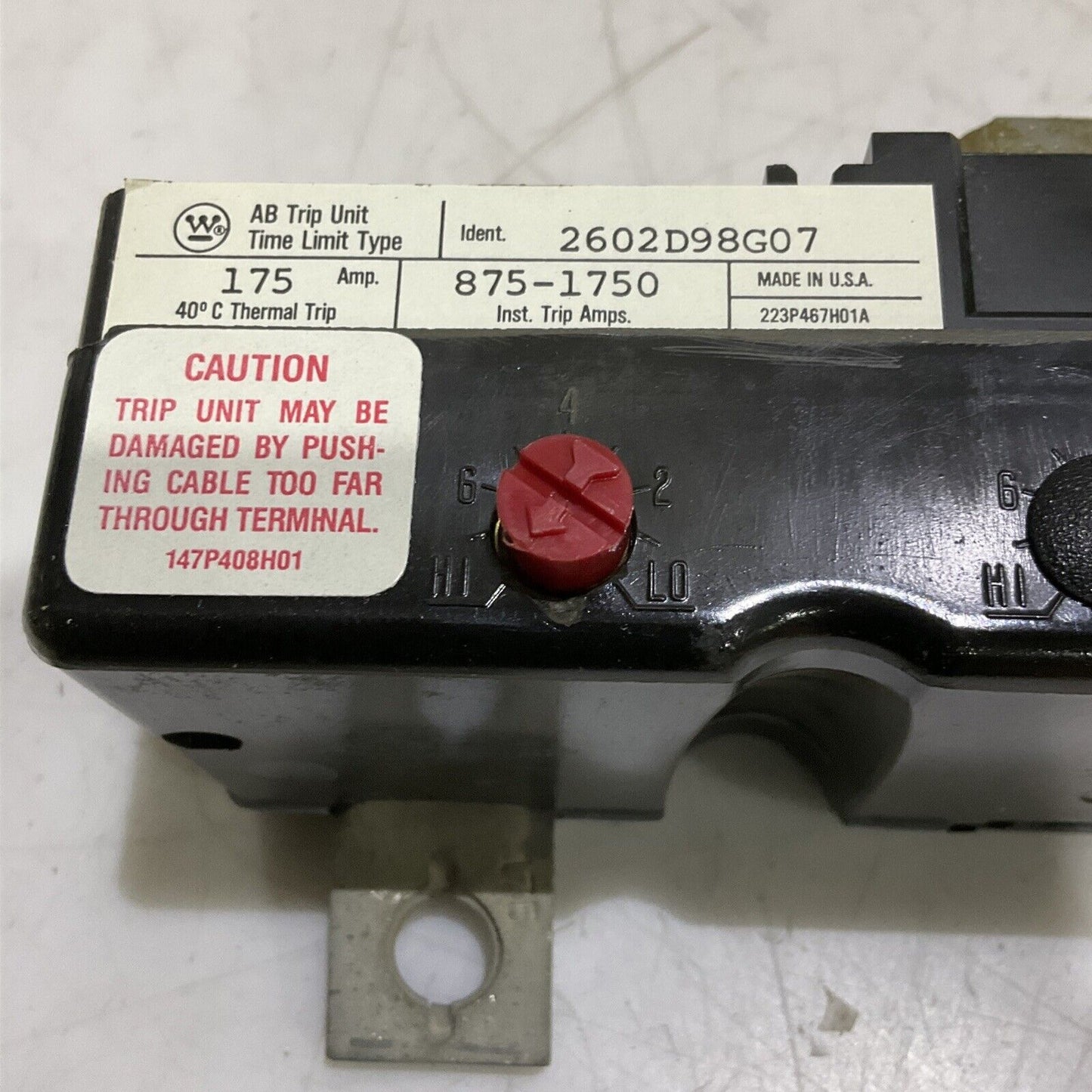 WESTINGHOUSE 875-1750 HLA2175T LA TRIP UNIT 2P 175A 40C 373