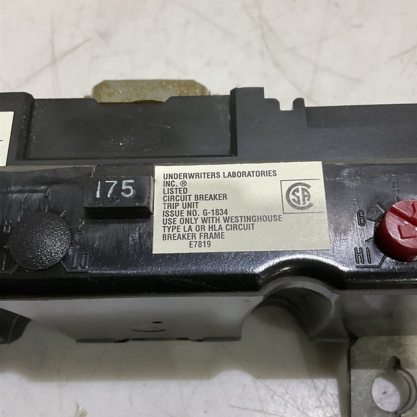 WESTINGHOUSE 875-1750 HLA2175T LA TRIP UNIT 2P 175A 40C 373