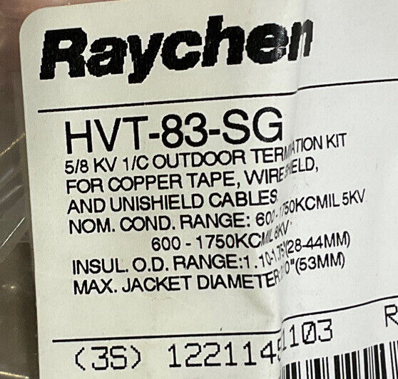 RAYCHEM HVT-83-SG OUTDOOR TERMINATION KIT LOT OF 3 373