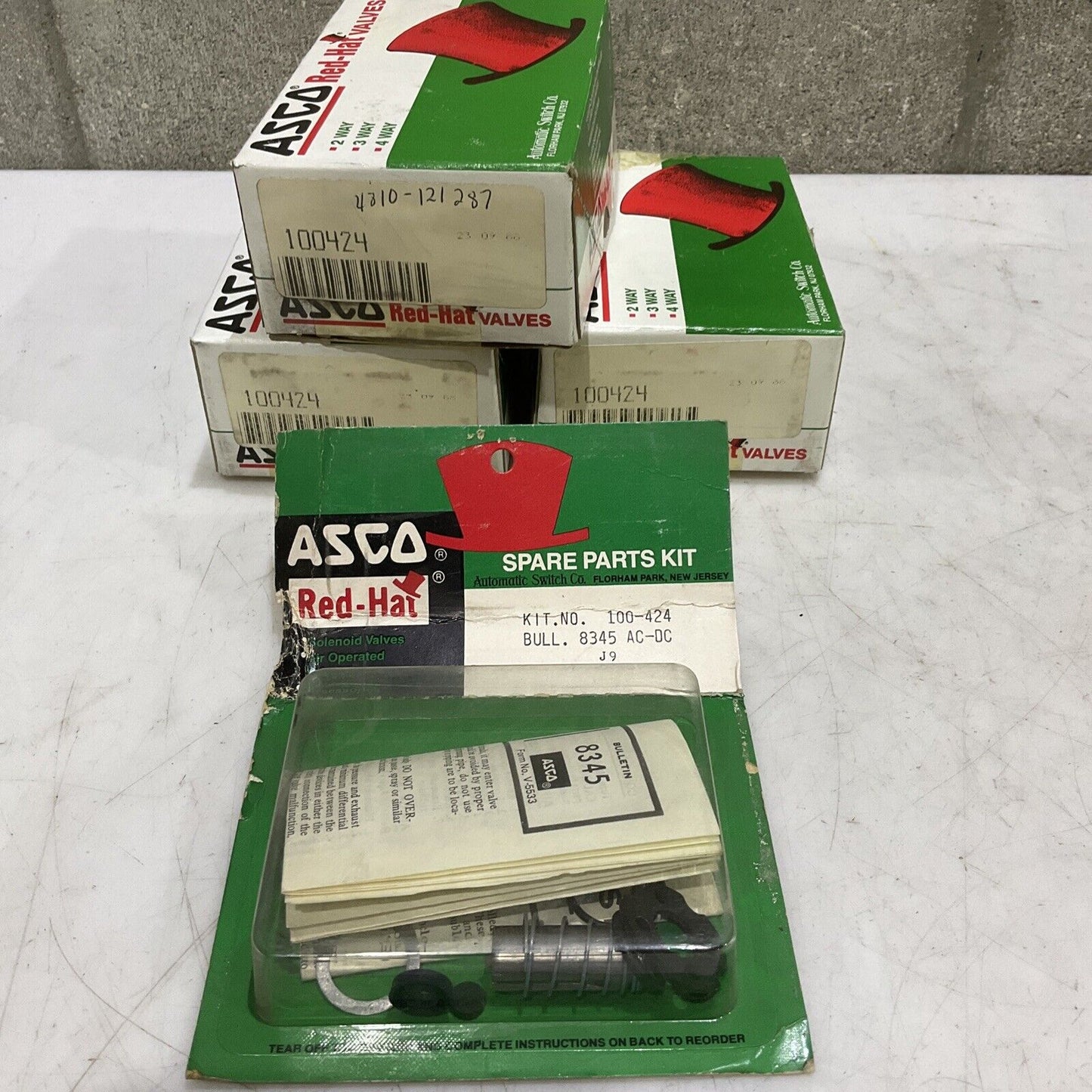 ASCO 100424 VALVE REPAIR KIT FOR 1/4” 8345 AC/DC VALVE LOT OF 4 373