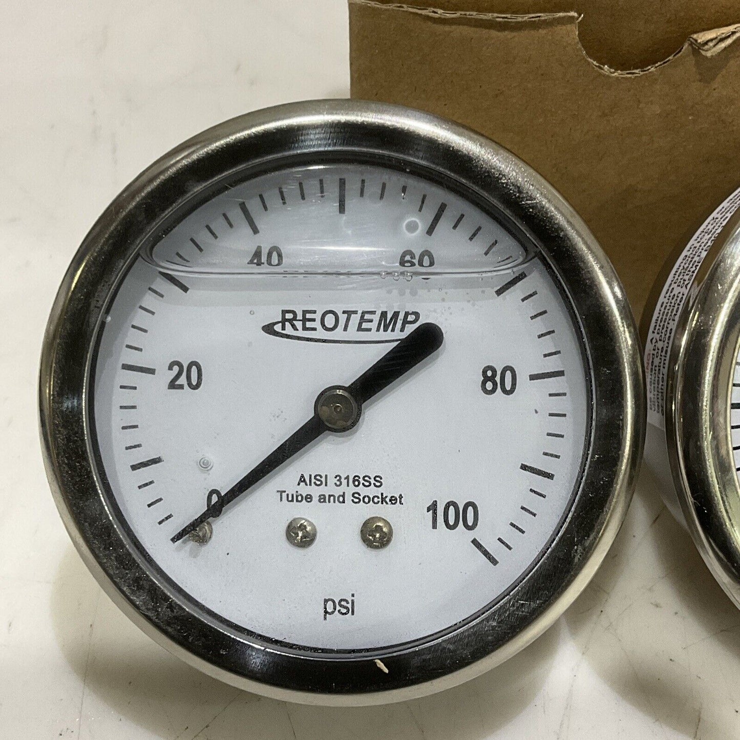 REOTEMP PM25C1C4P18-G-P GLYCERIN FILLED PRESSURE GAUGE 2.5” 100PSI LOT OF 3 373