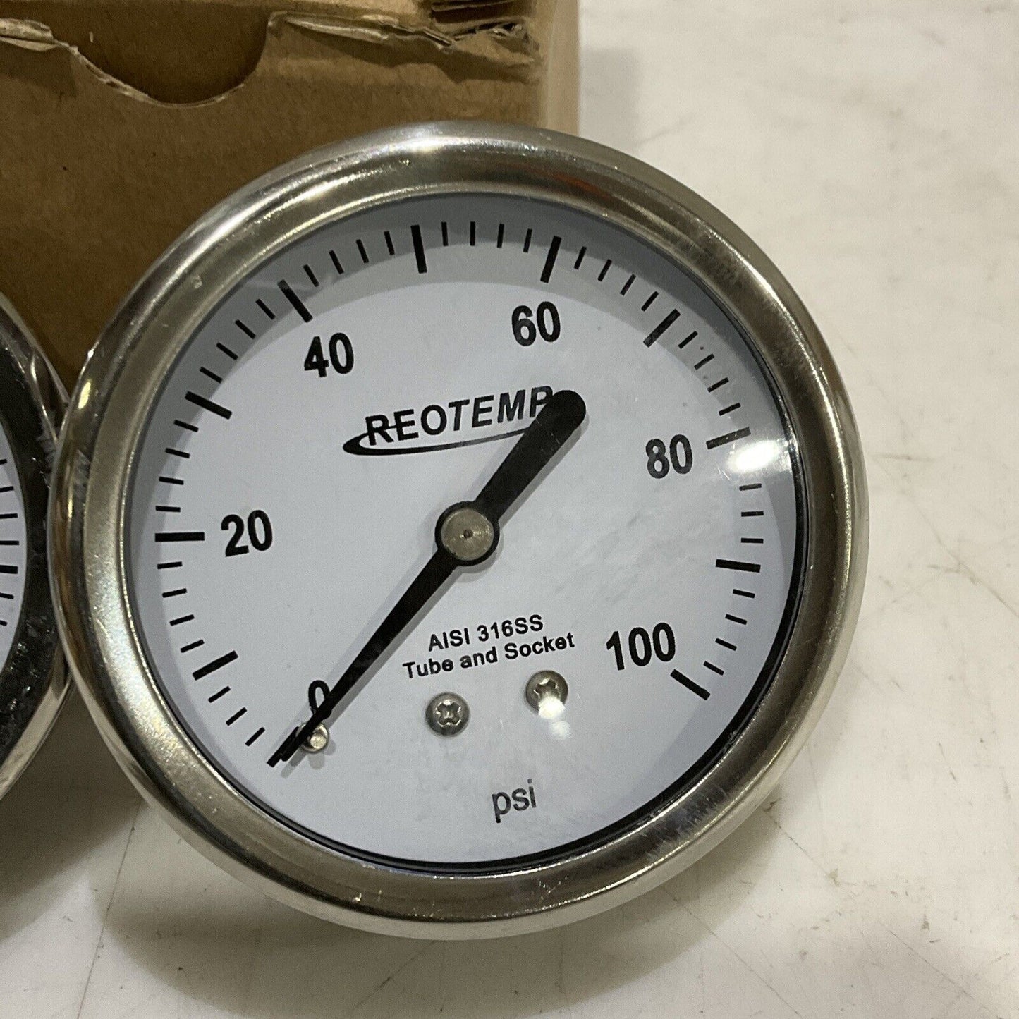 REOTEMP PM25C1C4P18-G-P GLYCERIN FILLED PRESSURE GAUGE 2.5” 100PSI LOT OF 3 373