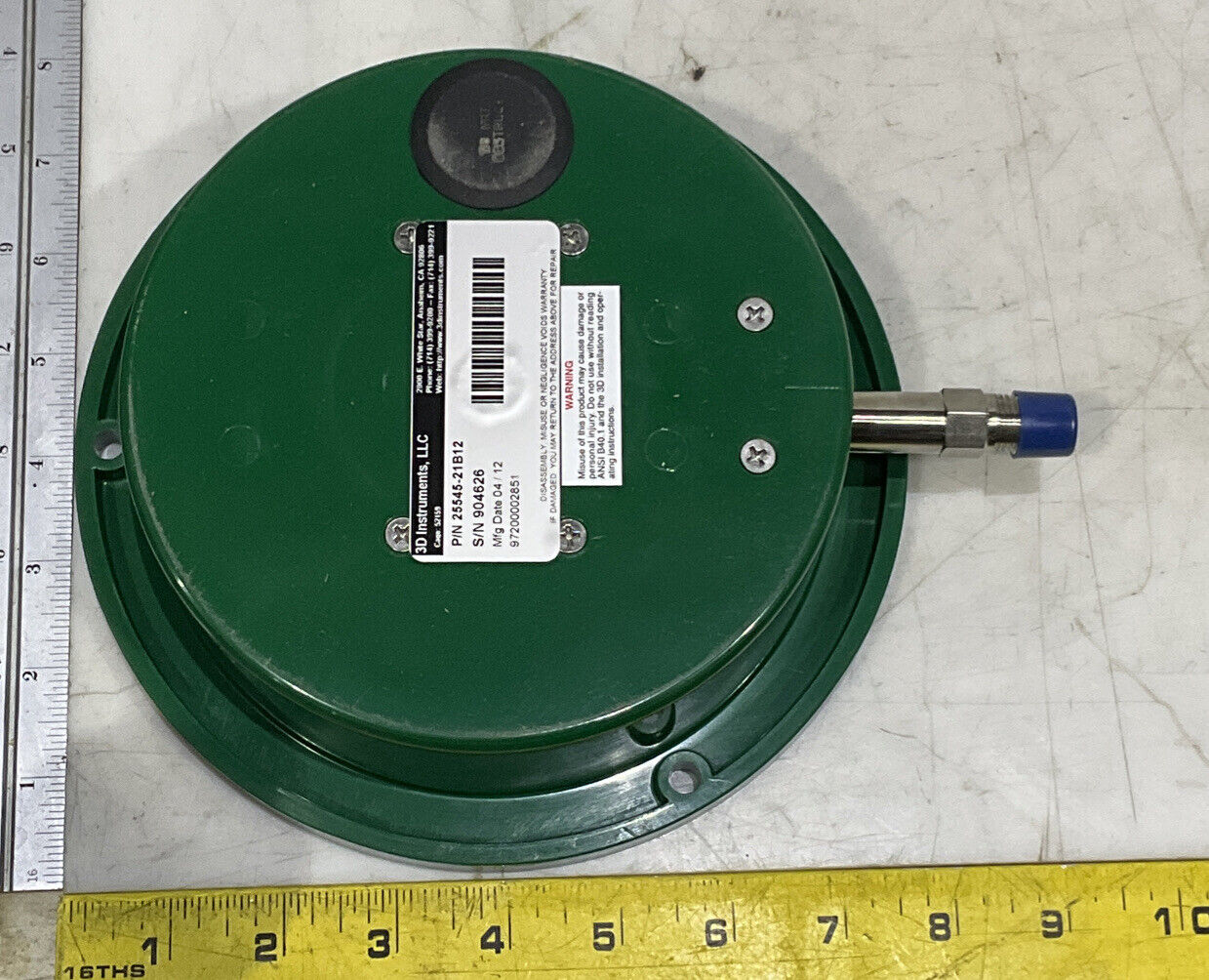 ACCU-DRIVE 3D 25545-21B12 PRESSURE TEST GUAGE GREEN 373