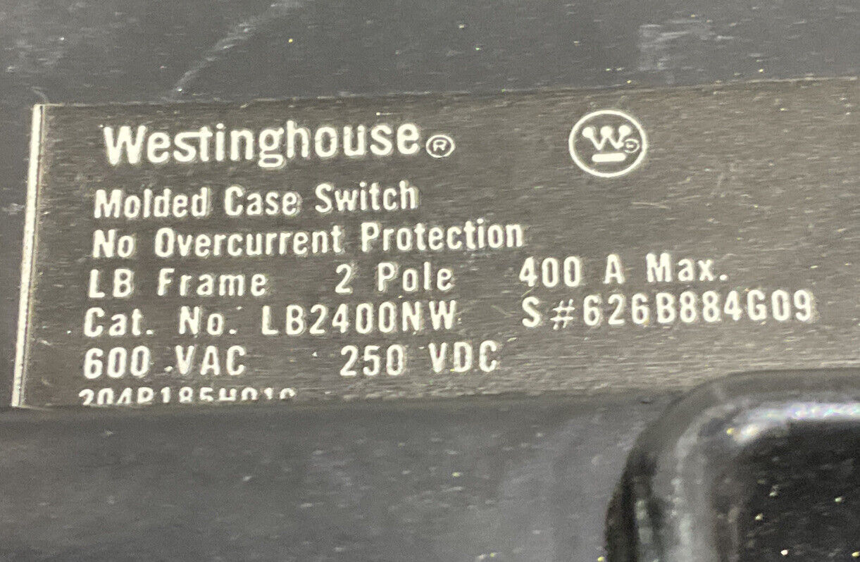 WESTINGHOUSE LB2400NW MOLDED CASE SWITCH 400AMP 373