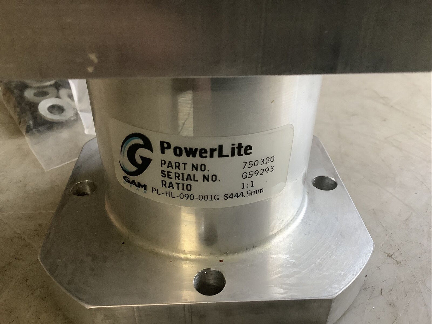 POWERLITE 750320 GAM GEARBOX RIGHT ANGLE RATIO 1:1 PL-HL-090-001G-S444.5MM U3S