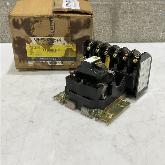 SQUARE D H0-60 AC CONTROL RELAY CLASS 8501 SERIES D 120-60/ 120-50 COIL 373