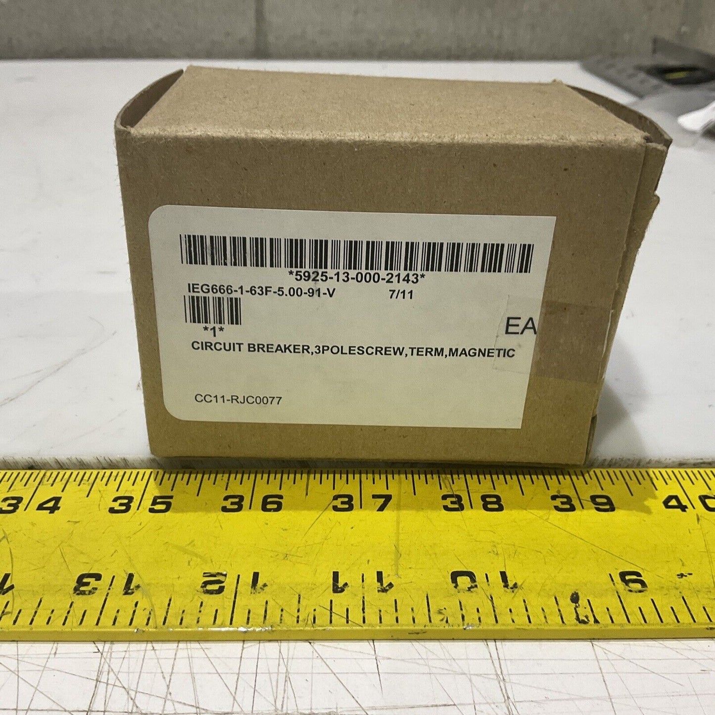 AIRPAX R1124 IEG666-1-63F-5.00-91-V CIRCUIT BREAKER 3P TERM MAGNETIC U3S