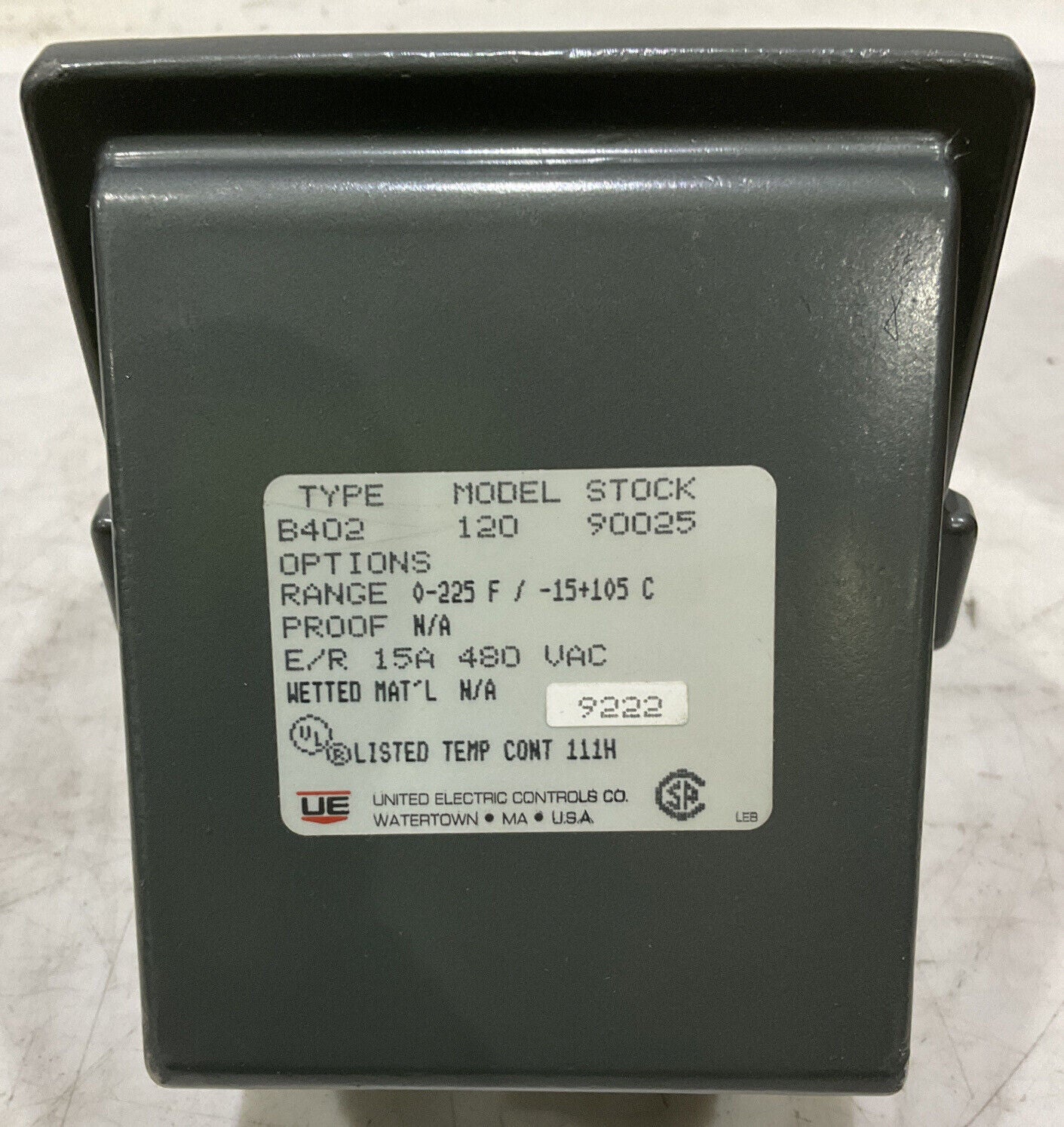 UNITED ELECTRIC B402-90025-120 TEMPERATURE CONTROL 373
