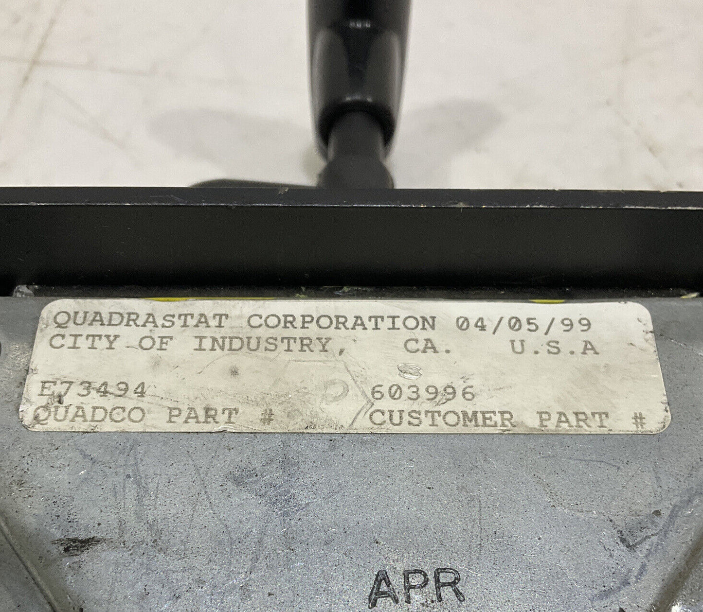 QUADRASTAT CORPORATION E73494 603996 SHIFT ASSEMBLY 881