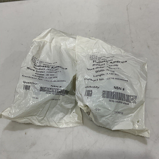 HABASIT AMERICA MAM-04H CONVEYOR BELTS 50 MM X 1,120 MM LOT OF 2 U3S