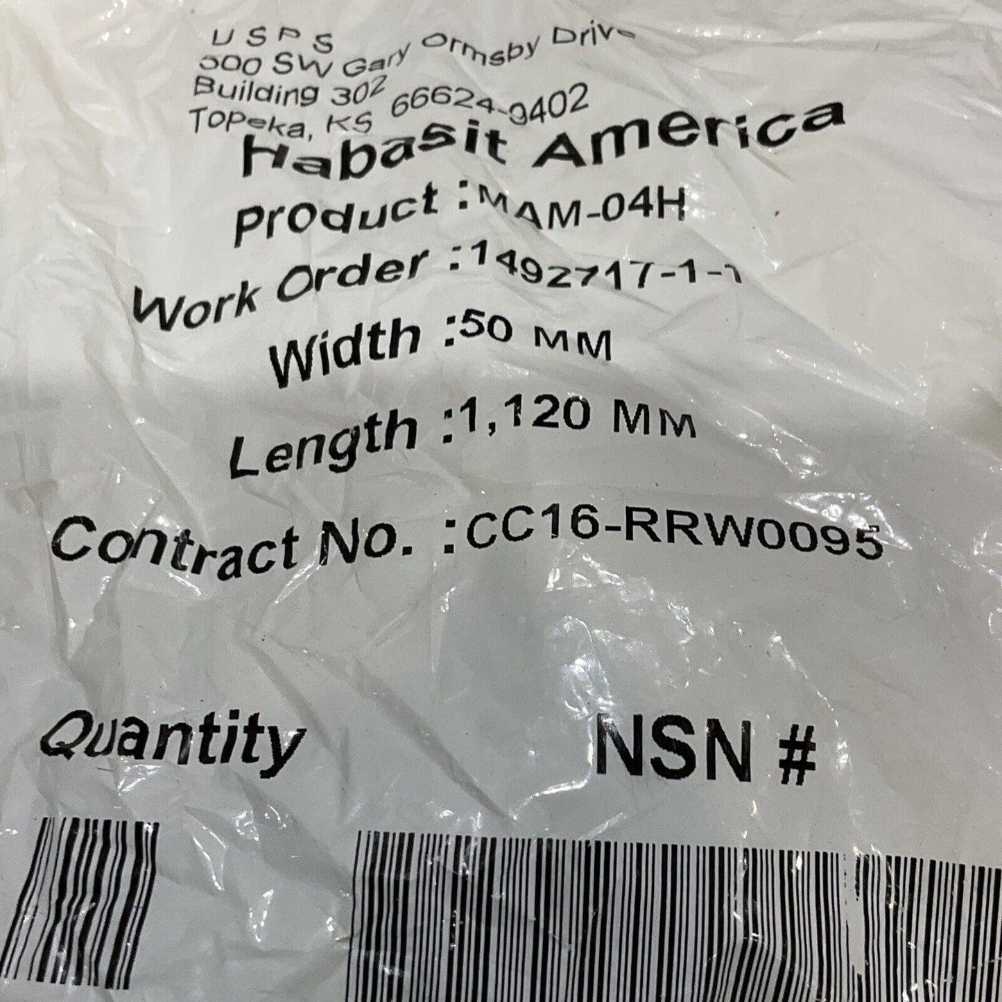 HABASIT AMERICA MAM-04H CONVEYOR BELTS 50 MM X 1,120 MM LOT OF 2 U3S