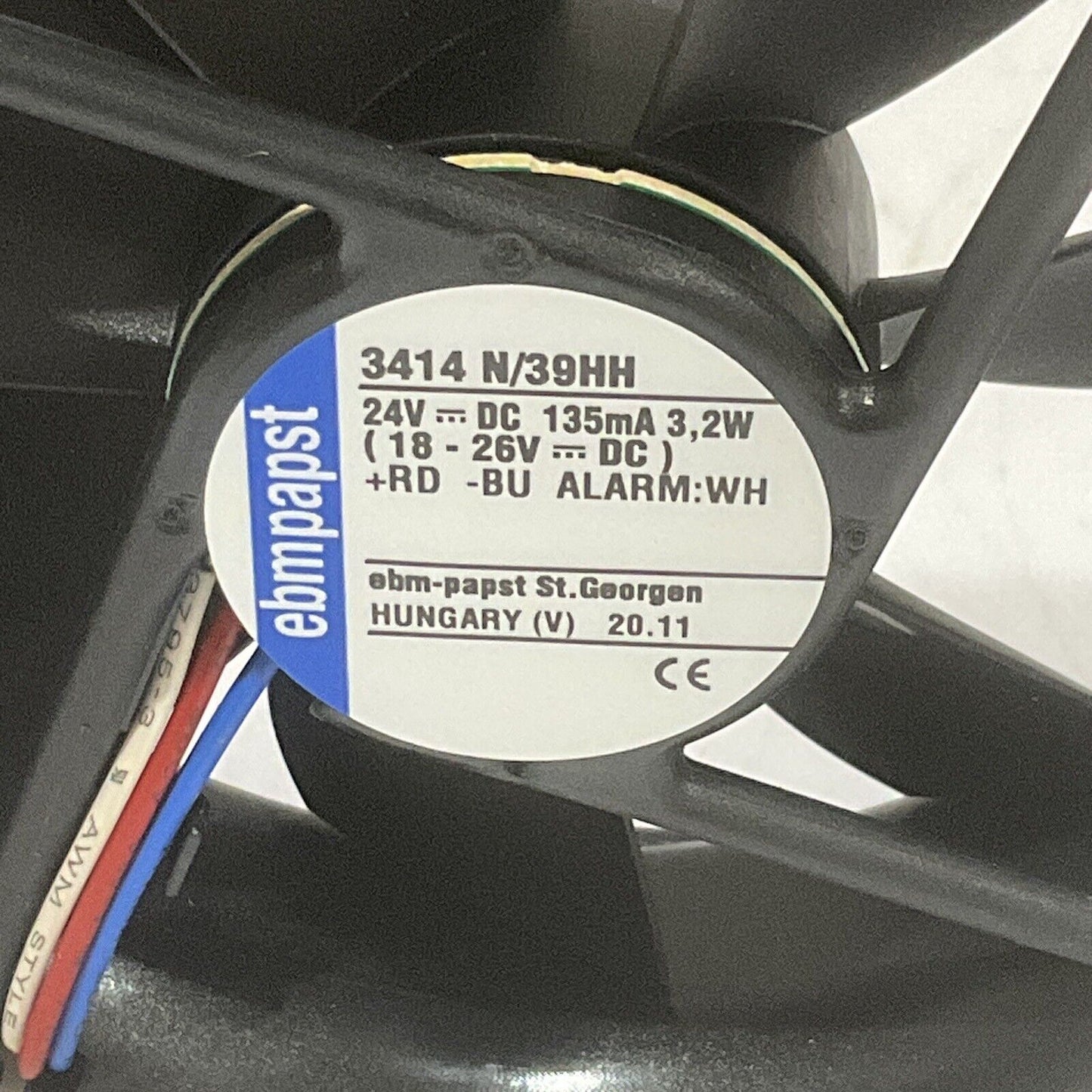 EBMPAPST 3414 N/39HH AXIAL FAN 24 VDC U3S