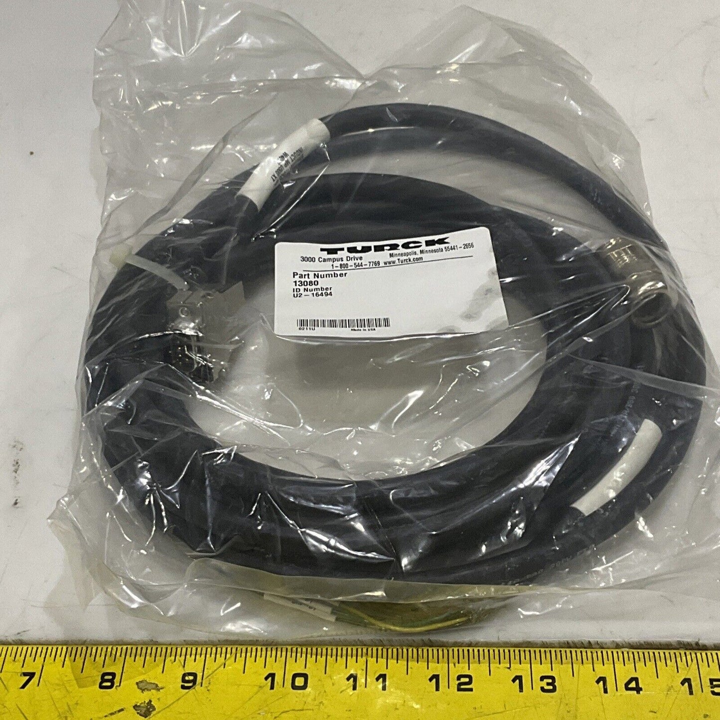 TURCK U2-16494 13080 CABLE ASSEMBLY RESOLVER W4052 U3S