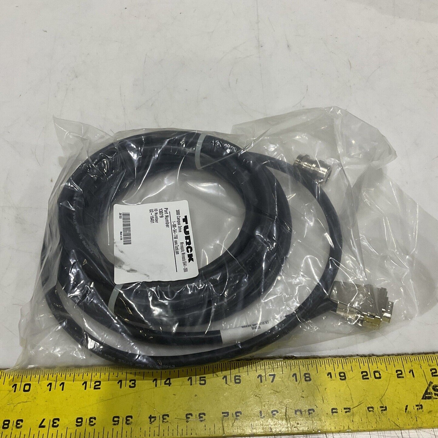 TURCK U2-16481 13079 CABLE ASSEMBLY MAKER MP U213 X7 W4006 U3S