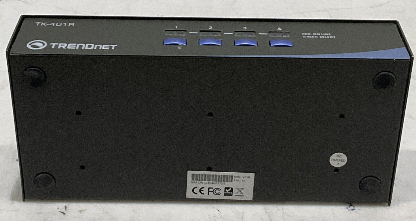TRENDNET TK-401R 4 PORT PS/2 RACK MOUNT KMV SWITCH U3S